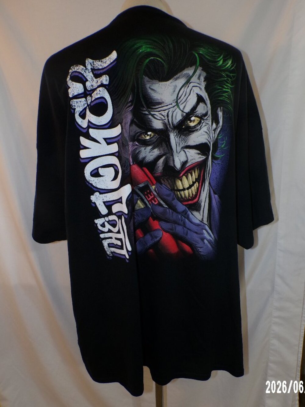 THE JOKER PLAYING CARD DOUBLE SIDED GRAPHIC DC COMICS RETRO CREW NECK T-SHIRT